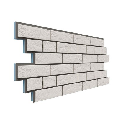 Фасадная термопанель Доломит Венецианский кирпич 20 мм Белый