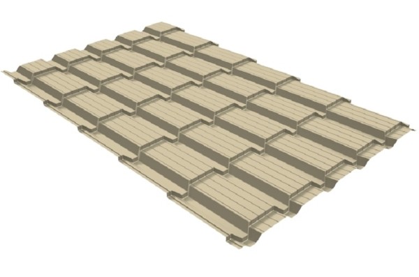 Металлочерепица GL квадро профи 0,45 PE RAL 1015 светлая слоновая кость купить в Учалах