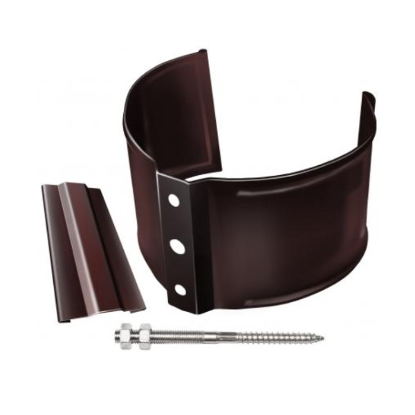 Водосток Grand Line 125x90 – Хомут трубы (на кирпич) RAL 8017 купить в Учалах