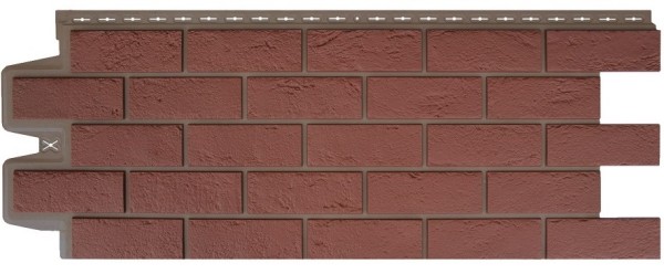 Фасадная панель Grand Line Состаренный кирпич Элит корица (махагон), ШОВ темно-бежевый купить в Учалах