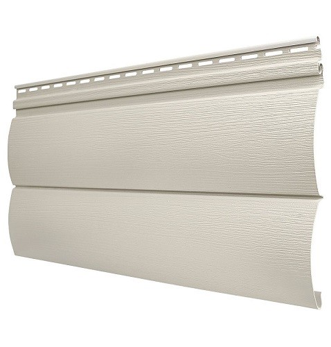 Виниловый сайдинг Tecos - Оцилиндрованный брус двойной (под бревно), Слоновая кость купить в Учалах