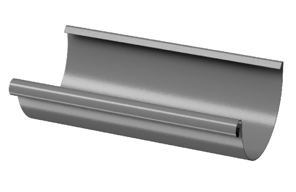 Желоб полукруглый D125 3 м Döcke STAL PREMIUM Графит, (RAL 7024) купить в Учалах