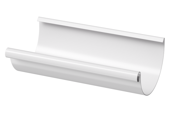 Желоб полукруглый D125 3 м Döcke STAL PREMIUM Пломбир, (RAL 9010) купить в Учалах