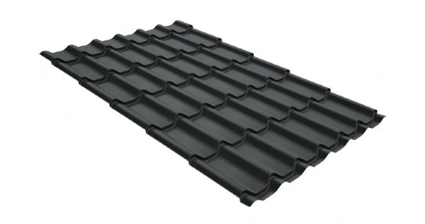 Металлочерепица классик GL 0,5 GreenCoat Pural RR 23 темно-серый (RAL 7024 мокрый асфальт) купить в Учалах
