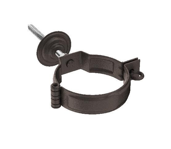 Водосток Aquasistem, Система 150/100 - Декоративный хомут трубы под метиз с комплектом крепления RR 32 Тёмно-коричневый matt купить в Учалах