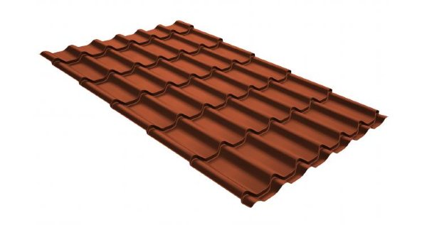 Металлочерепица классик GL 0,5 GreenCoat Pural RR 750 кирпично-красный (RAL 8004 терракота) купить в Учалах