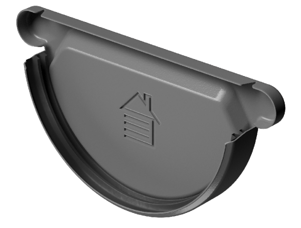 Заглушка желоба D125 Döcke STAL PREMIUM Графит, (RAL 7024) купить в Учалах