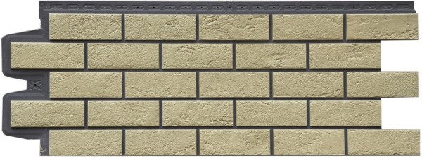 Фасадная панель Grand Line Состаренный кирпич Элит ваниль, ШОВ темно-бежевый купить в Учалах