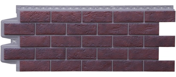 Фасадная панель Grand Line Состаренный кирпич Элит кофе (жжёный), ШОВ темно-бежевый купить в Учалах