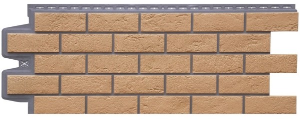 Фасадная панель Grand Line Состаренный кирпич Элит солома, ШОВ темно-бежевый купить в Учалах