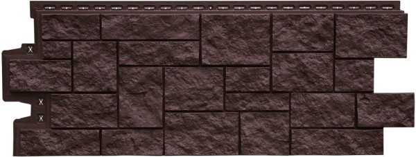 Фасадная панель Grand Line Дикий камень Стандарт Шоколадный (коричневый) купить в Учалах