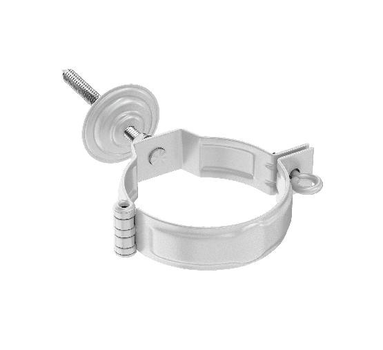 Водосток Aquasistem, система 125x90 - Комплект крепления трубы RR 20 Мраморно-белый купить в Учалах