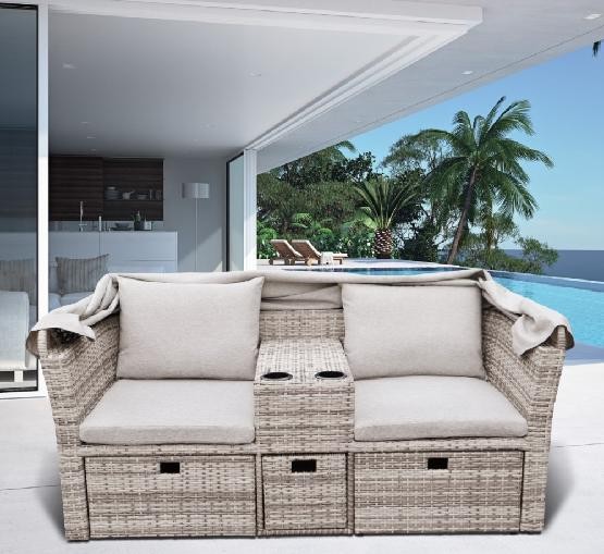 Комплект мебели AFINA плетеной из иск. ротанга AFM-330G Grey купить в Учалах