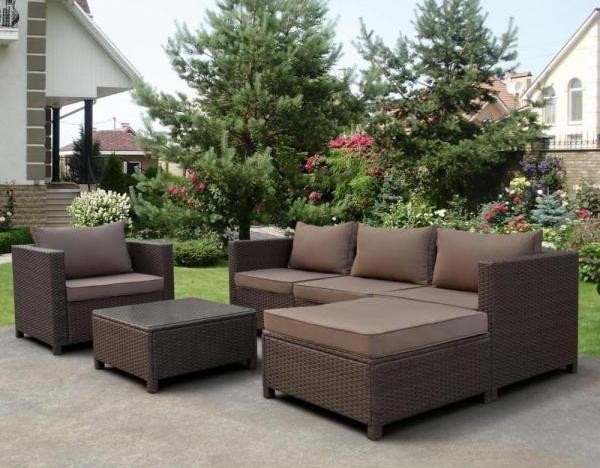 Комплект мебели AFINA плетеной из иск. ротанга YR821A Brown/Beige купить в Учалах