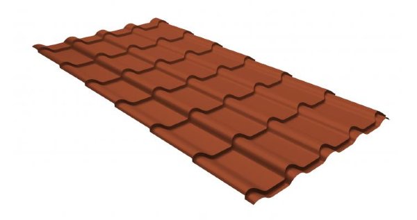 Металлочерепица камея GL 0,5 GreenCoat Pural RR 750 кирпично-красный (RAL 8004 терракота) купить в Учалах
