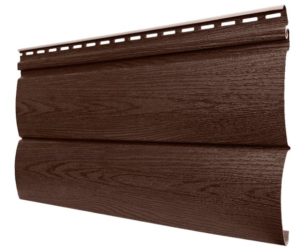 Виниловый сайдинг tecos, серия lux - оцилиндрованный брус двойной, - итальяский орех купить в Учалах