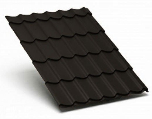 Металлочерепица Металл Профиль матовый полиэстр Valori 0,5 сталь RR 32 темно-коричневый купить в Учалах