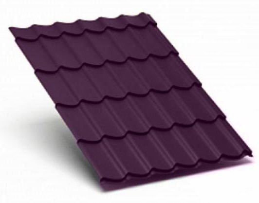 Металлочерепица Металл Профиль матовый полиэстр Valori 0,5 сталь RR 779 баклажан купить в Учалах