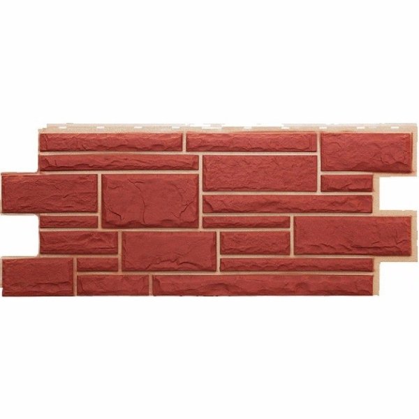 Фасадная панель Техоснастка, Камень Дикий, Красный купить в Учалах