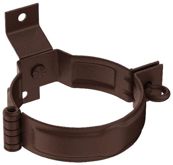 Водосток Aquasistem, Система 125x90 - Декоративный хомут трубы под дерево с комплектом крепления RAL 8017 Коричневый matt купить в Учалах