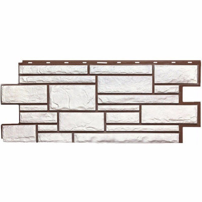 Фасадная панель Техоснастка, Камень Дикий, Белый