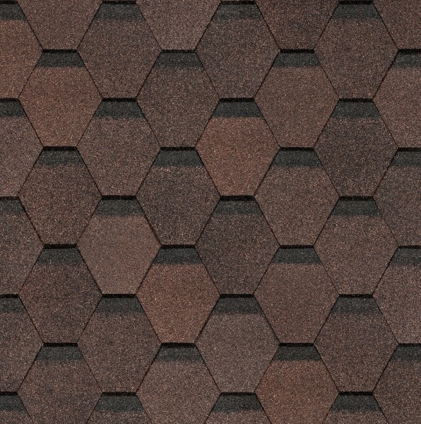 Гибкая черепица Docke, коллекция Шестигранник Коричневый купить в Учалах