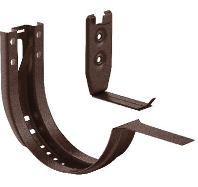 Водосток Aquasistem, Система 125x90 - Крюк крепления желоба короткий регулируемый RAL 8017 Коричневый matt