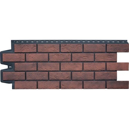 Фасадная панель Grand Line Состаренный кирпич Элит кофе (жжёный), ШОВ черный купить в Учалах