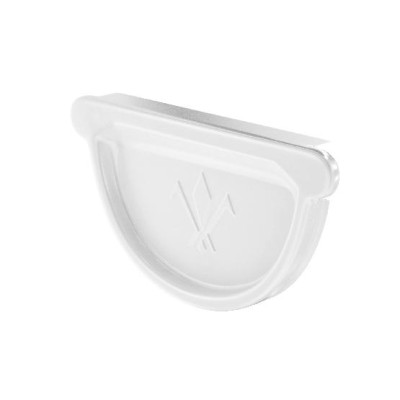 Водосток Aquasistem, система 125x90 - Заглушка универсальная с резиновым уплотнителем RAL 9003 Белый