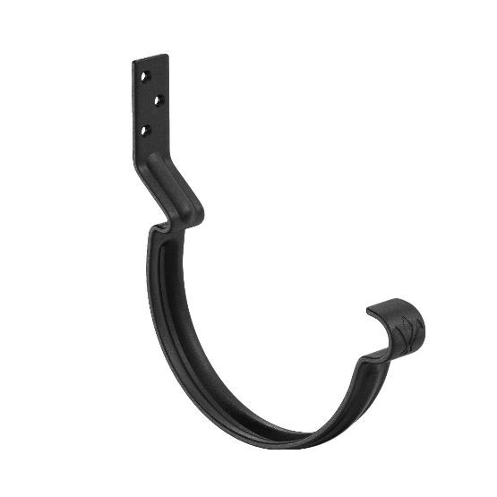 Водосток Aquasistem, система 125x90 - Крюк крепления желоба короткий RAL 9005 Чёрный купить в Учалах