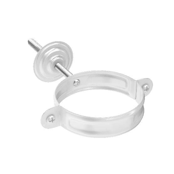 Водосток Aquasistem, система 125x90 - Комплект крепления трубы RAL 9003 Белый купить в Учалах