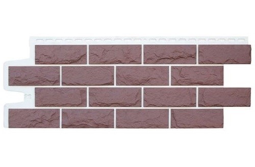 Фасадные панели Grand Line Колотый Камень Каштан, Шов белый купить в Учалах