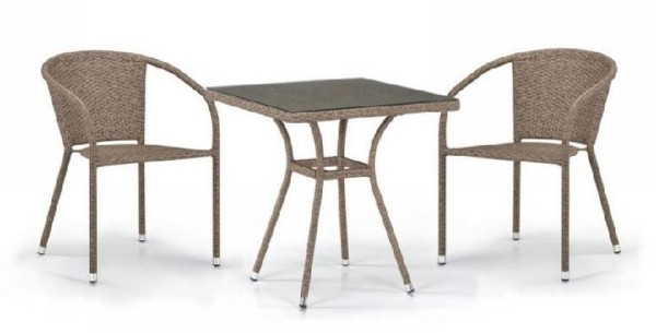 Комплект плетеной мебели AFINA из иск. ротанга T282BNT/Y137C-W56 Light Brown 2Pcs купить в Учалах