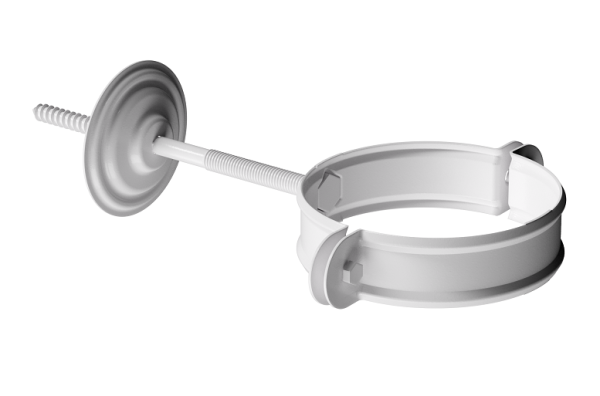 Хомут трубы D90 Döcke STAL PREMIUM Пломбир, (RAL 9010) купить в Учалах