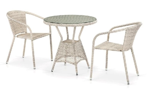 Комплект плетеной мебели AFINA из иск. ротанга T705ANT/Y137C-W85 Latte 2Pcs купить в Учалах