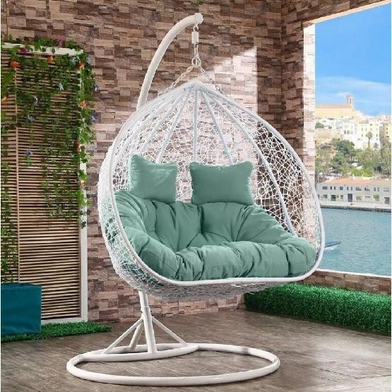 Кресло Подвесное из искусственного ротанга AFM-109A White/Green купить в Учалах