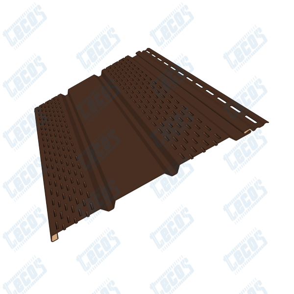 Софит к сайдингу ПЕРФОРАЦИЯ ПО БОКАМ TECOS ТЁМНЫЙ-КАШТАН купить в Учалах