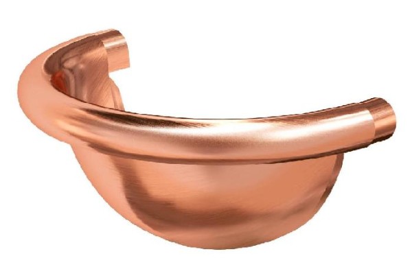 Водосток Aquasistem, система 150/100 - Заглушка желоба полукруглая медная купить в Учалах