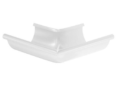 Водосток Aquasistem, система 125x90 - Угол желоба, наружный 90° RR 20 Белый