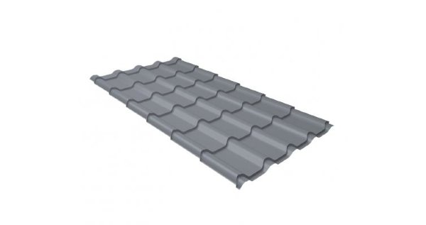 Металлочерепица камея 0,45 PE RAL 9006 бело-алюминиевый купить в Учалах