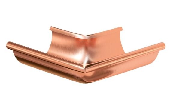 Водосток Aquasistem, система 150/100 - Угол желоба наружный медный 90° купить в Учалах