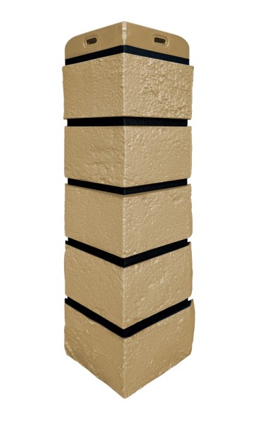 Угол Grand Line состаренный кирпич премиум Песочный (шов RAL 9005) купить в Учалах