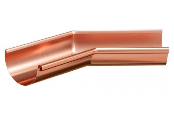 Водосток Aquasistem, система 150/100 - Угол желоба внутренний медный 135° купить в Учалах