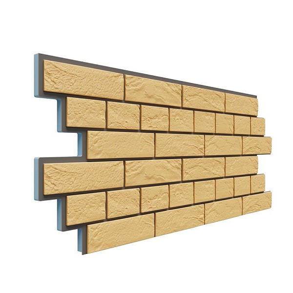 Фасадная термопанель Доломит Венецианский кирпич 20 мм Жёлтый купить в Учалах